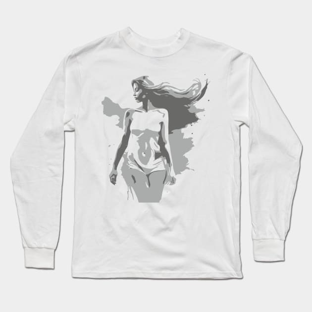 beauty woman Long Sleeve T-Shirt by lkn
